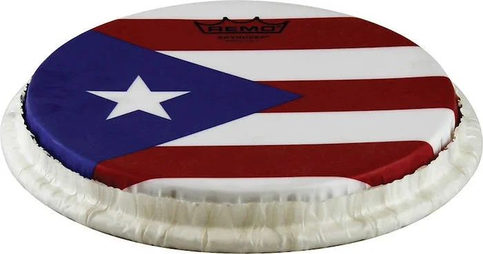Tucked Skyndeep® Bongo Drumhead - Puerto Rican Flag Graphic, 8.50"