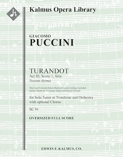 Turandot: Act III, Scene 1, Aria: Nessun dorma (short and extend concert endings)<br>