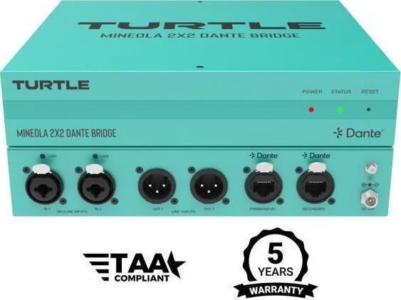 Turtle AVTAV-MINEOLA2XLRMineola 2x2 Dante Audio Bridge