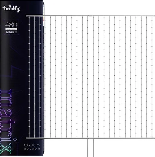 Twinkly Matrix Light Curtain, 480 LED's High Density, Smart LED Technology, with Premium Aluminum Bar Backdrop Lights for Content Creators, Gamers, Streamers and Broadcasters- Plug Type A