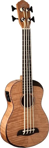 Oscar Schmidt OUB800K-A Acoustic Electric Bass Ukulele. Comfort Arm Rest Flame Maple