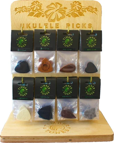Ukulele display stand with 48 picks