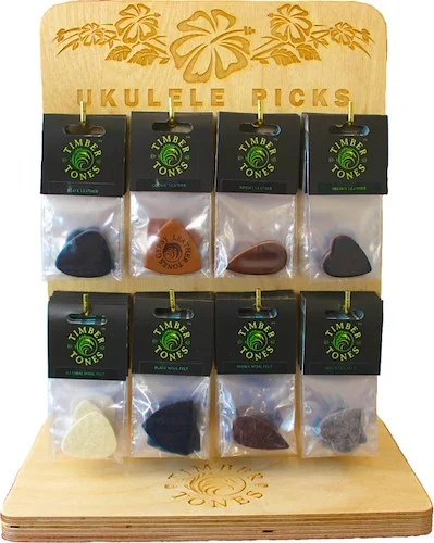Ukulele display stand with 48 picks