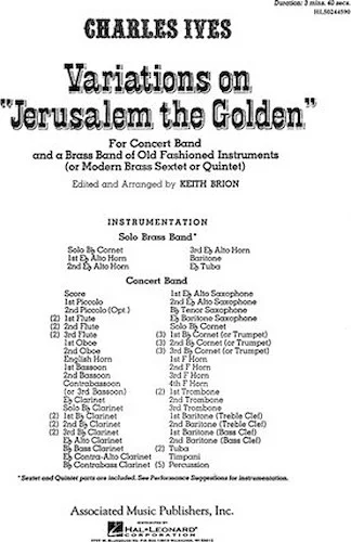 Variations On Jerusalem Th E Golden - Band Full Score