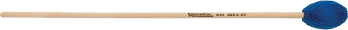 Very Hard Marimba Mallets - Electric Blue Yarn - Birch - She-e Wu Series Concert Marimba Mallets