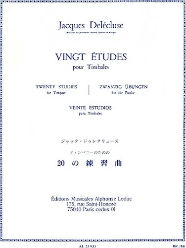 Vingt Etudes pour Timbales - Twenty Studies for Timpani