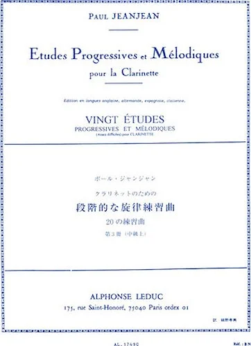 Vingt Etudes Progressives et Melodiques - Volume 3
