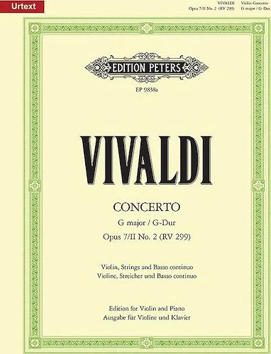 Violin Concerto in G Op. 7/II No. 2 (RV 299) (Edition for Violin and Piano)<br>Urtext