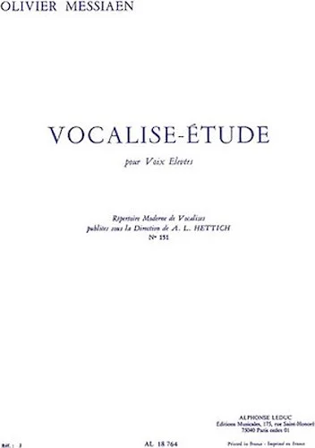 Vocalise-Etude pour Voix Elevees