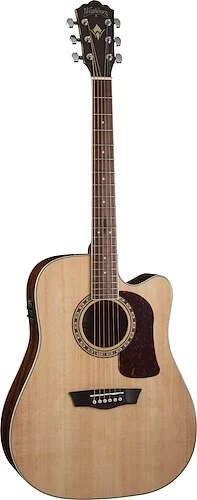 Washburn D10SCE Heritage 10 Series Dreadnought Cutaway Acoustic Electric Guitar. Natural