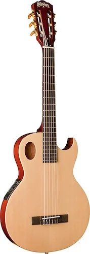 Washburn EACT42S Festival Series Nylon String Cutaway Classical Acoustic Electric Guitar. Natural