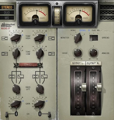 Waves Abbey Road REDD Consoles	 (Download) <br>Three Classic Tube Console Strips: The Crunchy 60s POP Sound