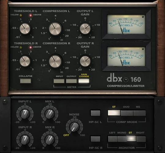 Waves dbx® 160 Compressor / Limiter	 (Download) <br>Iconic Punch for Drums. Fat Textures for Everything.