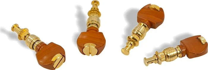 WD 2 Per Side Deluxe Straight Friction Ukulele Tuning Machines Gold