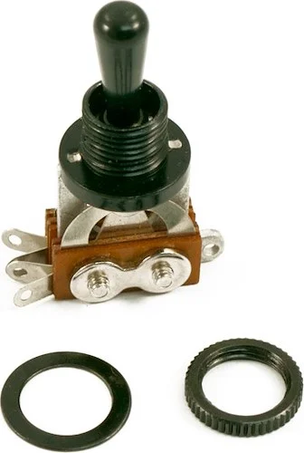 WD 3 Position Toggle Switch For Les Paul Style Guitars 2 Pickup - Black With Black Metal Tip (1)