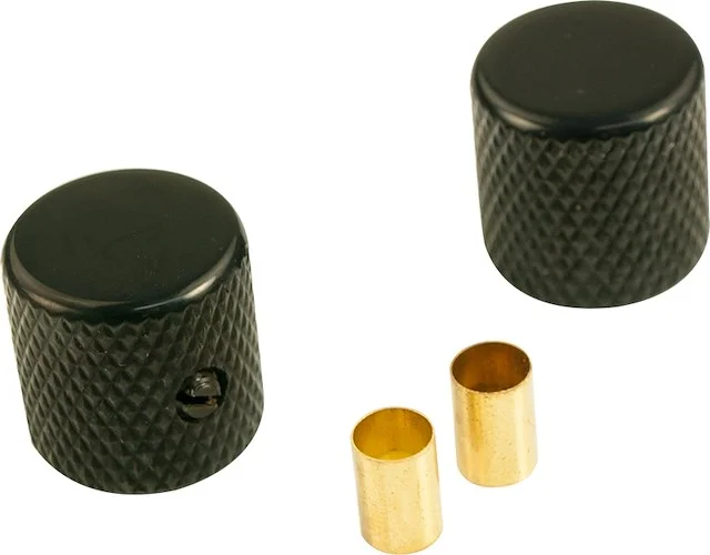 WD Brass Barrel Knob Set Of 2 With 1/4 in. Internal Diameter Black