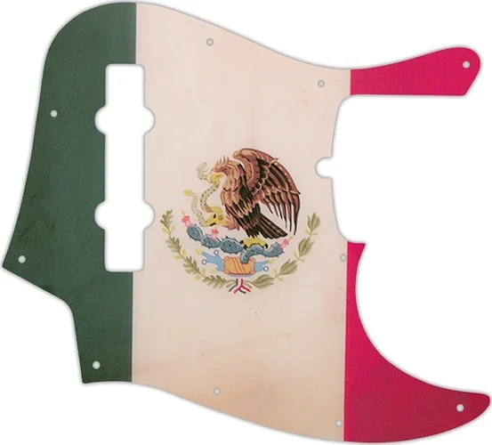 WD Custom Pickguard For American Made Fender 5 String Jazz Bass #G12 Mexican Flag Graphic