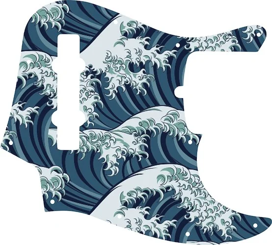 WD Custom Pickguard For American Made Fender 5 String Jazz Bass #GT02 Japanese Wave Tattoo Graphic