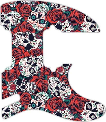 WD Custom Pickguard For Charvel 2020 Pro-Mod So-Cal Style 2 HH 2PT #GS01 Dia De Muertos Calavera Skull & Rose Graphic