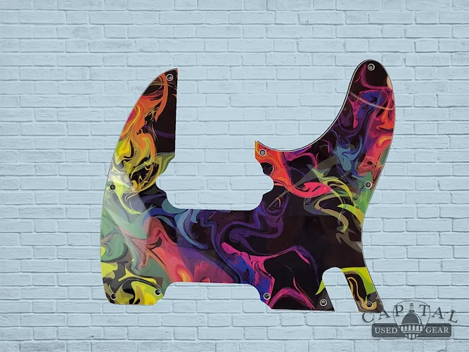 WD Custom Pickguard For Charvel 2020 Pro-Mod So-Cal Style 2 HH 2PT #GP01 Rainbow Paint Swirl Graphic (Used)