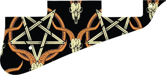 WD Custom Pickguard For Epiphone 2009 Les Paul Standard #GOC01 Occult Goat Skull & Pentagram Graphic