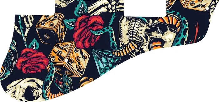 WD Custom Pickguard For Epiphone 2011-2012 Limited Editon 50th Anniversary Casino #GT03 Vintage Flash Tattoo Graphic