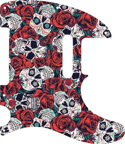 WD Custom Pickguard For Fender 1954-Present USA or 2002-Present Made In Mexico Telecaster #GS01 Dia De Muertos Calavera Skull & Rose Graphic