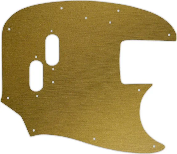 WD Custom Pickguard For Fender 1966-1983 USA Mustang Bass #14 Simulated Brushed Gold/Black PVC Image