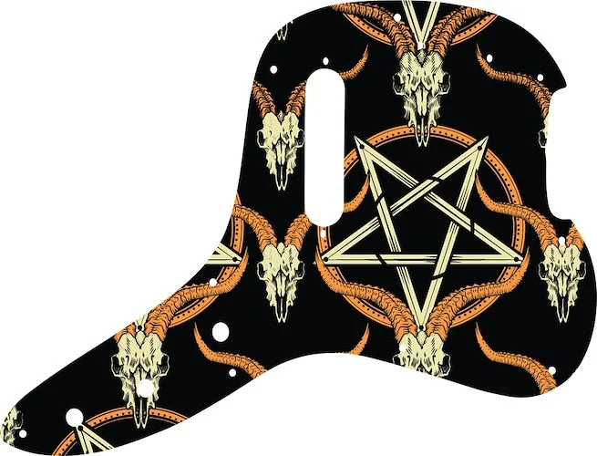 WD Custom Pickguard For Fender 1978 Musicmaster Bass #GOC01 Occult Goat Skull & Pentagram Graphic