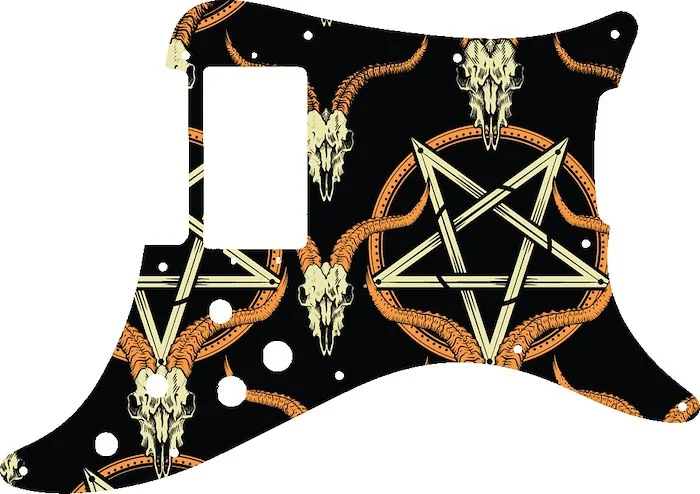 WD Custom Pickguard For Fender 1979-1982 Lead I #GOC01 Occult Goat Skull & Pentagram Graphic