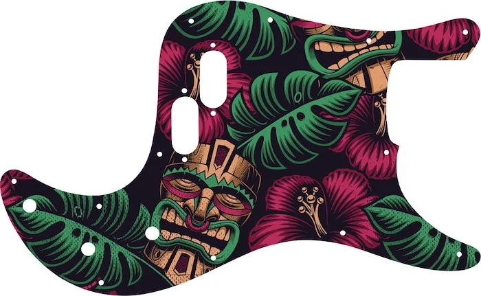 WD Custom Pickguard For Fender 1981-1985 Bullet Bass #GAL01 Aloha Tiki Graphic
