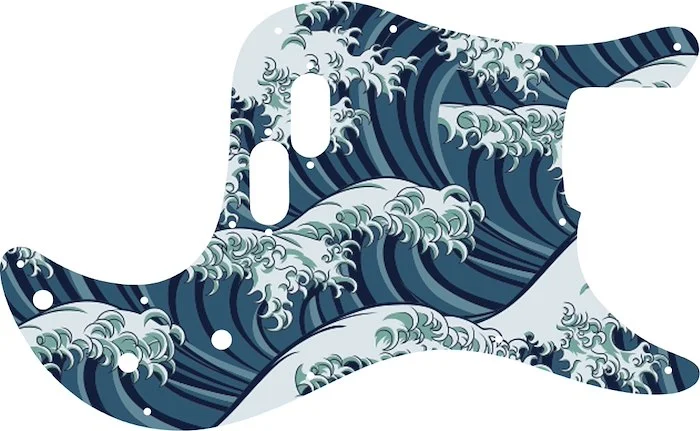 WD Custom Pickguard For Fender 1981-1985 Bullet Bass #GT02 Japanese Wave Tattoo Graphic
