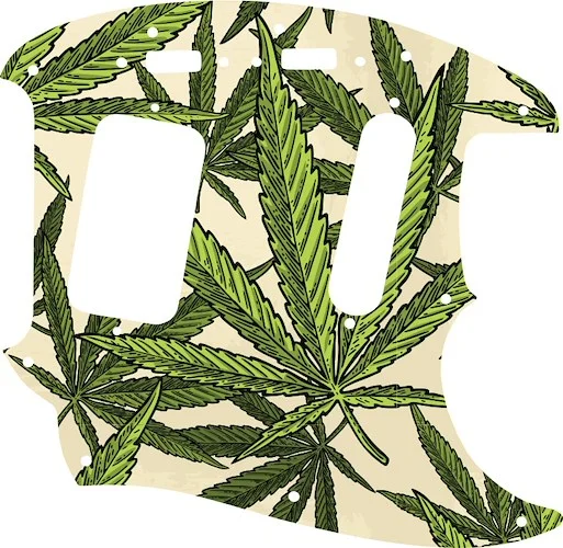 WD Custom Pickguard For Fender 1990's Jag-Stang #GC02 Cannabis Leaf Graphic