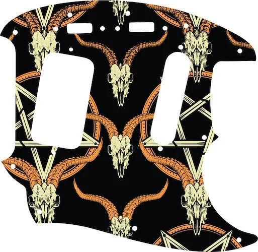 WD Custom Pickguard For Fender 1990's Jag-Stang #GOC01 Occult Goat Skull & Pentagram Graphic