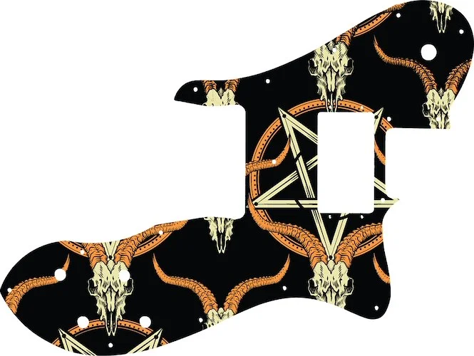 WD Custom Pickguard For Fender 1999-Present Made In Mexico Or 2012-2013 American Vintage '72 Telecaster Custom #GOC01 Occult Goat Skull & Pentagram Graphic