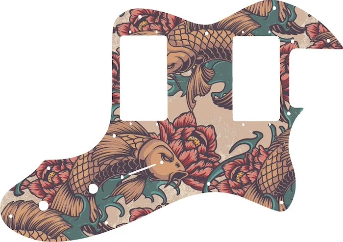 WD Custom Pickguard For Fender 1999-Present Made In Mexico Or 2012-2013 American Vintage '72 Telecaster Thinline #GT01 Koi Tattoo Graphic