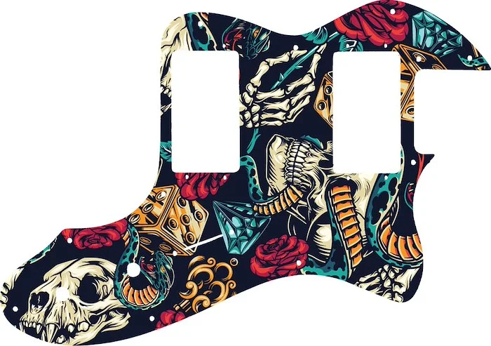 WD Custom Pickguard For Fender 1999-Present Made In Mexico Or 2012-2013 American Vintage '72 Telecaster Thinline #GT03 Vintage Flash Tattoo Graphic