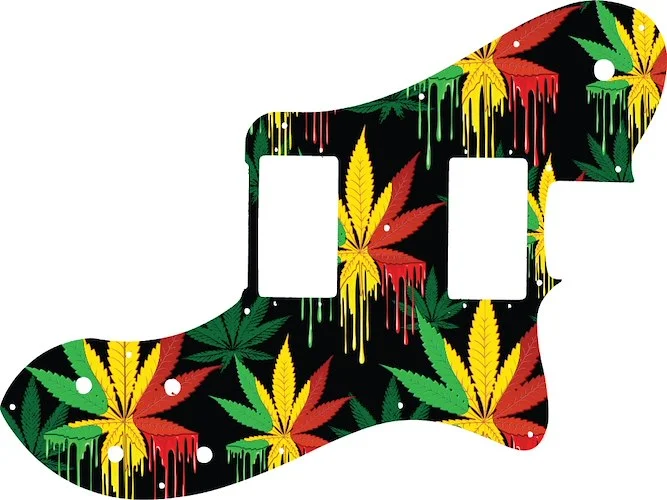 WD Custom Pickguard For Fender 2004-Present Made In Mexico '72 Telecaster Deluxe #GC01 Rasta Cannabis Drip Graphic