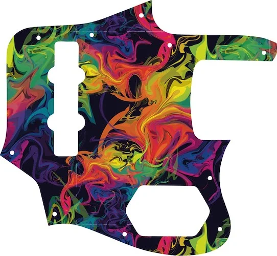 WD Custom Pickguard For Fender 2006-2009 Made In Japan Deluxe Jaguar Bass #GP01 Rainbow Paint Swirl Graphic