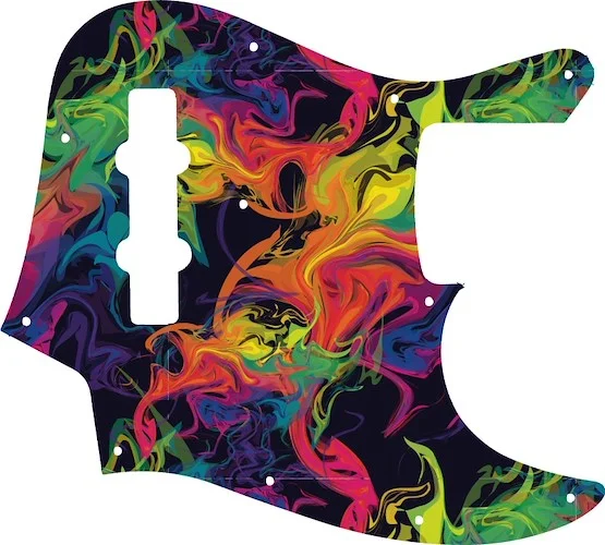 WD Custom Pickguard For Fender 2010-2012 Made In Japan Geddy Lee Limited Edition Jazz Bass #GP01 Rainbow Paint Swirl Graphic