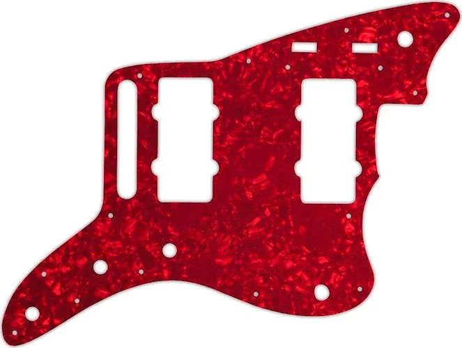 WD Custom Pickguard For Fender 2014-2019 Made In Mexico Troy Van Leeuwen Jazzmaster #28R Red Pearl/W