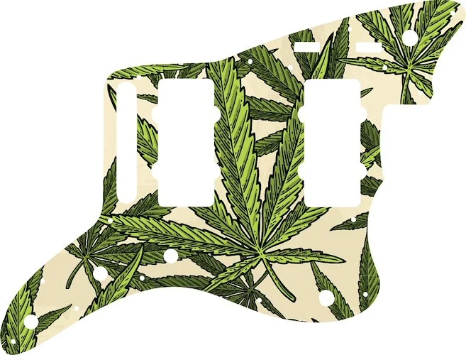 WD Custom Pickguard For Fender 2014-2019 Made In Mexico Troy Van Leeuwen Jazzmaster #GC02 Cannabis Leaf Graphic