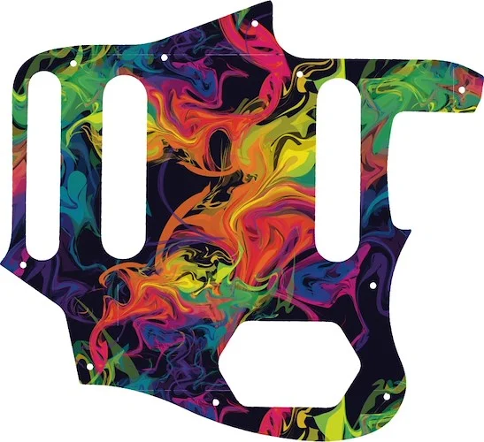 WD Custom Pickguard For Fender 2015-2018 Made In Mexico Classic Series 60s Jaguar Lacquer #GP01 Rainbow Paint Swirl Graphic