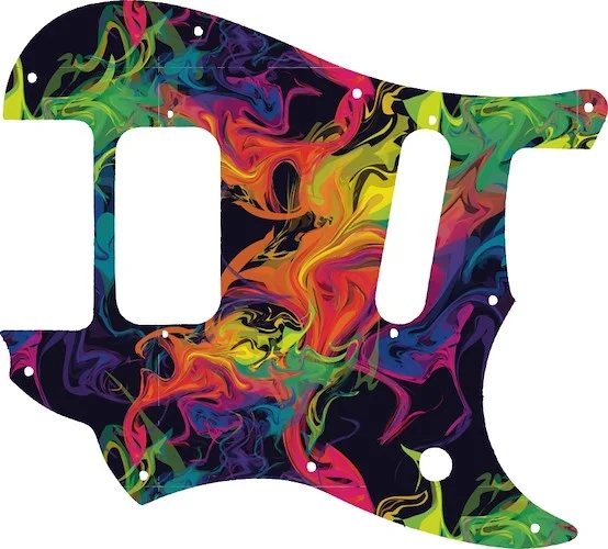 WD Custom Pickguard For Fender 2016-2019 Made In Mexico Duo-Sonic Offset HS - Custom Designed For Kurt Cobain Mustang Modification #GP01 Rainbow Paint Swirl Graphic