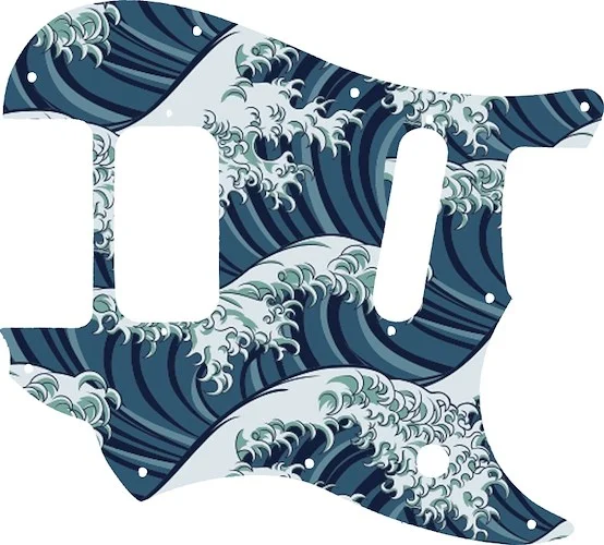 WD Custom Pickguard For Fender 2016-2019 Made In Mexico Duo-Sonic Offset HS - Custom Designed For Kurt Cobain Mustang Modification #GT02 Japanese Wave Tattoo Graphic