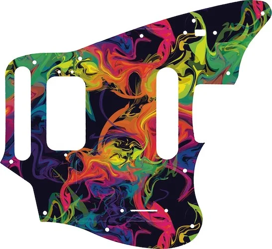WD Custom Pickguard For Fender 2018-Present Made In Mexico Player Series Jaguar #GP01 Rainbow Paint Swirl Graphic