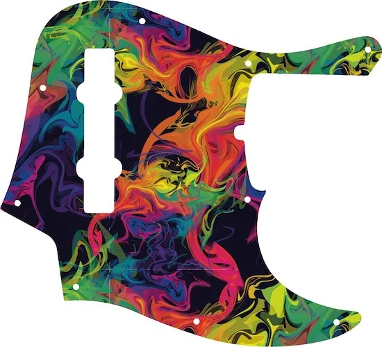 WD Custom Pickguard For Fender 2019 5 String American Ultra Jazz Bass V #GP01 Rainbow Paint Swirl Graphic