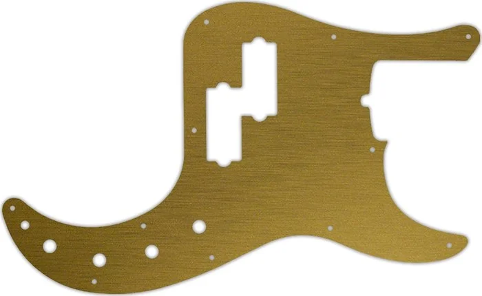 WD Custom Pickguard For Fender 2019 American Ultra Precision Bass #14 Simulated Brushed Gold/Black P