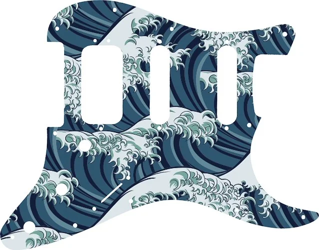 WD Custom Pickguard For Fender 2019 American Ultra Stratocaster HSS #GT02 Japanese Wave Tattoo Graphic