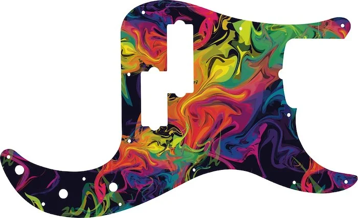 WD Custom Pickguard For Fender 5 String American Professional Precision Bass #GP01 Rainbow Paint Swirl Graphic